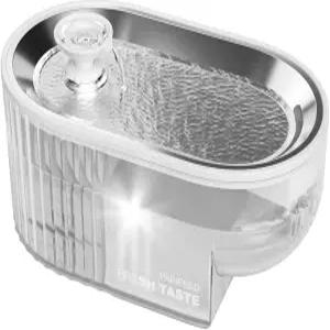 PAPIFEED 고양이 급수대 + 스테인리스 스틸 트레이(매트가 아닌 흰색 단일 필터 요소)