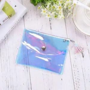 PVC 카드지갑 태슬 디자인 반지갑 파우치 지갑 손목 스트랩 포함 (WFJ501S)