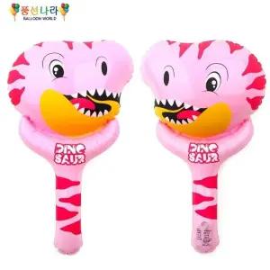 고품질 공룡 모양 삑삑이 풍선 핑크색 장난감 아이 놀이용 소품 (WFJQGOE)