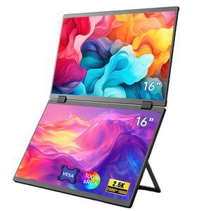 터치스크린16인치 25K 듀얼 스크린 휴대용 모니터 2560X1600P 1610 sRGB 360도 회전 가능 ° PC 노트북 Mac