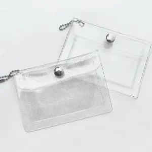 똑딱이 투명 PVC 미니지갑 파우치 키링 (WFK2I7L)