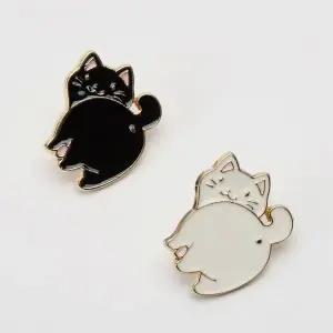 보호단체고양이브로치 미니 브로치 흰색 포인트 옷뱃지 (WFJ5LME)
