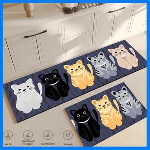 고양이 긴 미끄럼 방지 주방 러그 침실 장식 러그 거실용 주방 매트 세탁실 출입문 홈 플로어 카펫