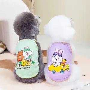 프린팅 귀염뽀짝 강아지 여름 나시 민소매 티셔츠 (WFJ65BS)