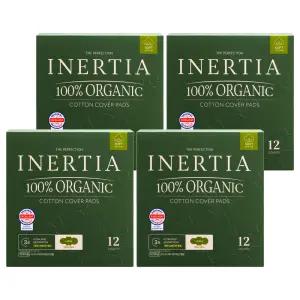 INERTIA 더 흡수 빠른 순한 퍼펙션 생리대 날개형 대형 12개입 4개