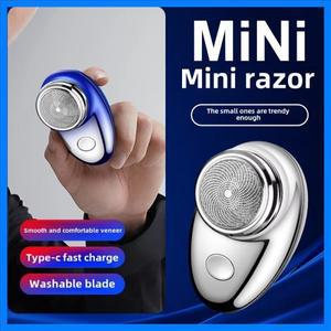 061남성용 USB 충전식 면도기 방수 면도기 미니 휴대용 전기 면도기 야외 여행용 필수 수염 트리머
