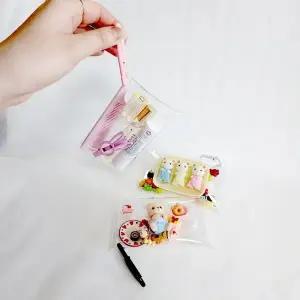 투명 PVC 지퍼 파우치 키링 다용도 정리 소지품 케이스 (WFJ5TZA)