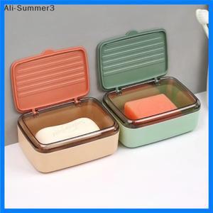 뚜껑이 있는 비누 상자 배수 여행용 밀폐 상자 휴대용 비누 홀더 휴대용 야외 여행용 비누 케이스 뚜껑 포