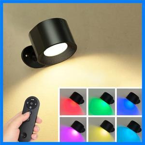 USB 충전식 무선 휴대용 LED 벽 램프 터치 리모컨 IR 360 침대 옆 침실 독서등