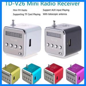 TD-V26 미니 휴대용 스피커 TF 카드 FM 라디오 AUX 스테레오 음악 플레이어 블루투스 스피커 PC 컴퓨터 휴
