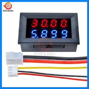 DC 200V 100V 10A LCD 디지털 전압 전류 측정기 테스터 조정 가능한 전류계 전압계 패널 볼트 앰프 감지기