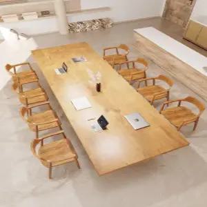 원목 회의 테이블 사무실 대형 다이닝 카페 우드슬랩 긴테이블 북유럽