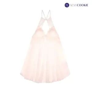 [롯데백화점]섹시쿠키 [슬립] 넥 크리스탈 레이스 페미닌 슬립 SCWFA201