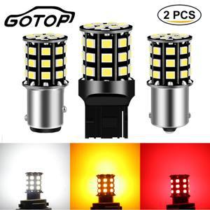 2pcs S25 1156 P21W BA15S LED BAY15D T20 7440 전구 R5W DC 12V 차량용 신호등 호박색