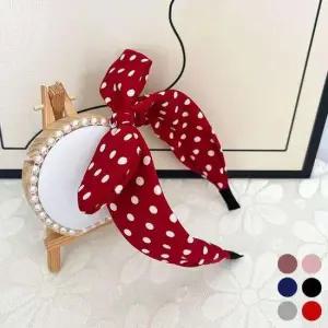 도트 리본 넓은 머리띠 URK175 삔 시계 베이직 헤어밴