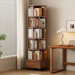 회전 오픈형 벨라시엘 스모크 책장 원목 흰색 2단 6겹 거실 전면