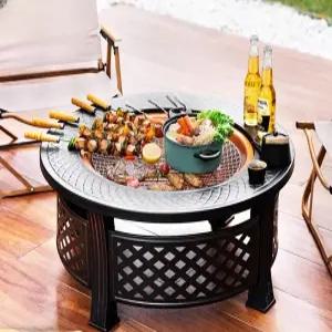 화로대 테이블 캠핑 기본형 야외 불판 그릴 전원주택 보조 육각  캠핑테이블 숯불화로