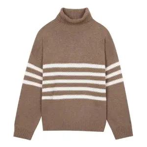 [롯데백화점]지이크 F/W 울 혼 베이지 라인 배색 터틀넥 풀오버 남성 니트 (PFUCX8029)
