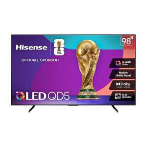 하이센스 98인치 클래스 QD5 시리즈(98QD5QG, 2025 모델) 최고의 가치 하이큐LED 4K UHD 스마트 구글 TV, 네이티브 144Hz, 모션 레이트 480, 돌비 비전 애트모스, HDR 10+, AMD 프리싱크 프리미엄, MEMC, VRR, ALLM