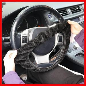 겨울용 자동차 핸들 커버 부드러운 짧은 털 인조 밍크 플러피 미끄럼 방지 따뜻한 추운 날씨 운전 편안함