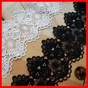 8CM 폭 절묘한 화이트 블랙 코튼  프린지 리본, 3d 꽃 레이스 트림 커튼 드레스 DIY 홈 바느질 용품