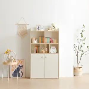 책장수납함 깊은책장 틈새책꽂이 모듈 4단 800 2도어 DN77