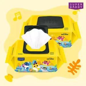 슈퍼대디 핑크퐁 아기상어 옐로우 물티슈 70매 20팩 (70g) 447211