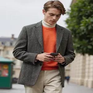 헤지스남성 트위드 헤링본 울 자켓 HZJA5D406I322417750692094490