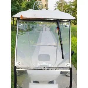 프리미엄 스쿠터 방풍막 전기자전거 캐노피 자외선 바람 강화유리 전방 우천막 화이트 루프