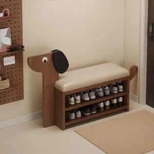 강아지 원목 신발 수납 이중 안정형 벤치 업그레이드