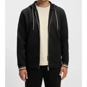 휴고보스 남성 집업 후드 자켓 코튼 블렌드 블랙 2025FW