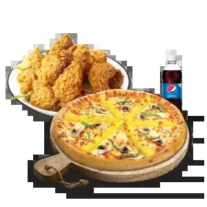 [피나치공] 고구마피치세트M(고구마피자M+후라이드치킨(뼈))+치즈크러스트+콜라500ml
