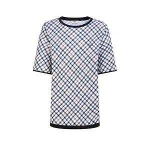 [닥스골프]닥스 골프 여성 베이지 체크 반팔티셔츠  (WNTS5B402I1)