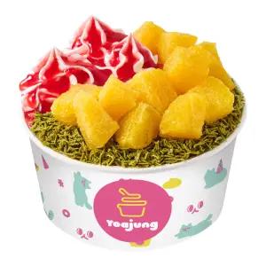 [요아정] 요거트아이스크림+말차카다이프+딸기베이스+오렌지