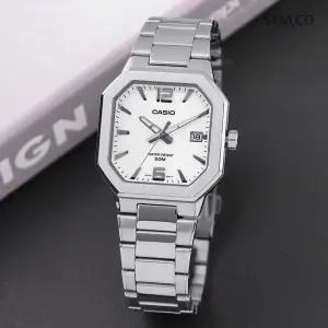 [카시오] MTP-B195D-7A 스타일리시 빈티지 사각 금속 텍스쳐 남자 메탈 시계 d