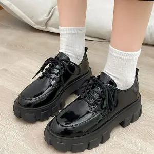 여성 프레피 통굽 로퍼 캐쥬얼 단화 WE2DB10