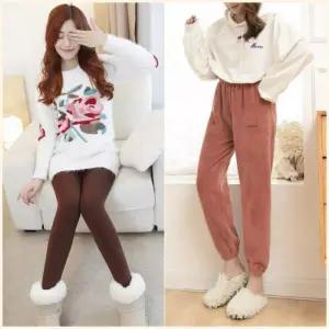 수면바지 기모레깅스 수면잠옷 홈웨어 극세사 잠옷