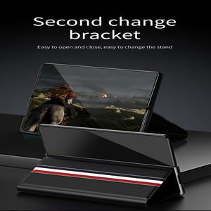 삼성 Z 폴드 7 갤럭시 6 5 4 3 보호 커버용 가죽 풀 랩 내장 슬롯 접이식 브래킷 홀더 케이스