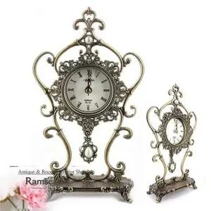 씨알1A1골드 엔틱풍 탁상시계 인테리어 소품 무소음 선물 탁상시계 알람시계 침실