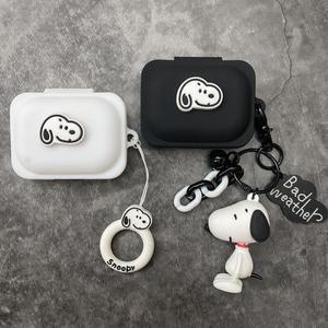 조이탑 스누피 이어폰 케이스 커버 (Nothing Ear (A)용) 실리콘 무선 이어버드 충전 보호 쉘 키체인 포함