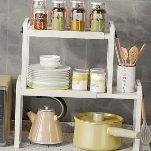 길이 조절 선반 다용도 2단 싱크대 주방 수납 선반 하부장 건조대 식기 건조 도구 렌지 틈새 조리