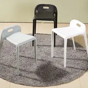 테라스 플라스틱 보조 의자 베란다 등받이 정원 야외용 플라스틱 의자 야외 인테리어 그레이 스태킹