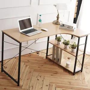 철제 책상 120cm 선반형 서재 모서리 책상 학생 수납 공부 인테리어 코너형 조립형 컴퓨터 수납장 작업용