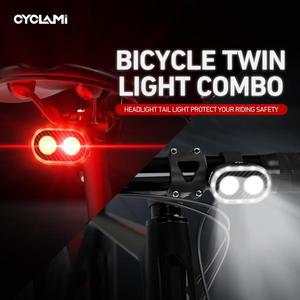 CYCLAMI 사이클링 자전거 전방 조명 세트 USB 헤드라이트 MTB 미등 LED 랜턴 부품 CY300T