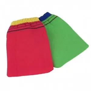 때타올 약13.5x16cm 스폰지 장갑형 2p 목욕 사각때밀 (WFK92EH)