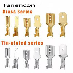 2.8mm 6.3mm 황동 냉간 압착 단자 주석 도금 플러그 스프링 자동차 스피커 와이어 커넥터 50개