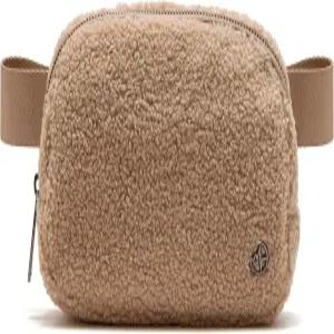 팬더 패니 팩 여성용 및 남성용 플리스 벨트 가방 조절 가능한 스트랩 1L (Tan)