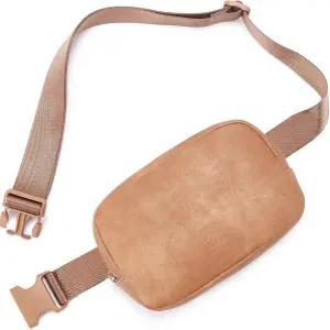 여성용 텔레나 가죽 벨트 가방 패니 팩 크로스 바디 백 허리 카멜 브라운