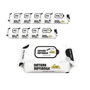 엠보싱 물티슈 리필형 유아100매 10개 아기 캡형 일회용 대용량 저자극 100매