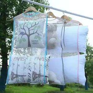 부피 큰 빨래 메쉬 건조망 옷걸이형 다용도 베개 인형 접이식 (WFK93D4)